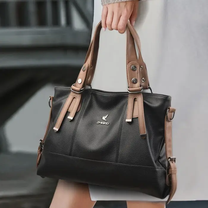 Large Capacity Soft Leather Shoulder Bags For Women - Image 6