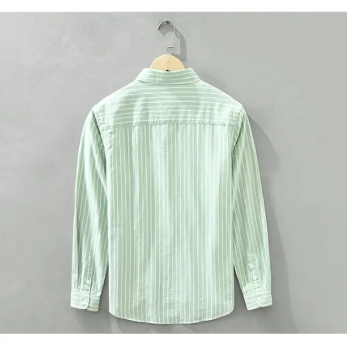 Cotton Striped Long Sleeve Shirts For Men - Image 3