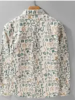 Letters Long Sleeve Shirts For Men - Image 3