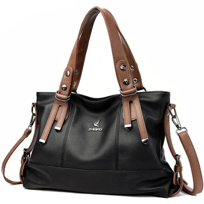 Large Capacity Soft Leather Shoulder Bags For Women - Image 1