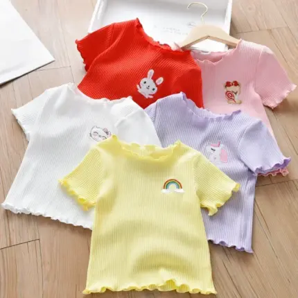 Casual Embroidered T-Shirts For Girls