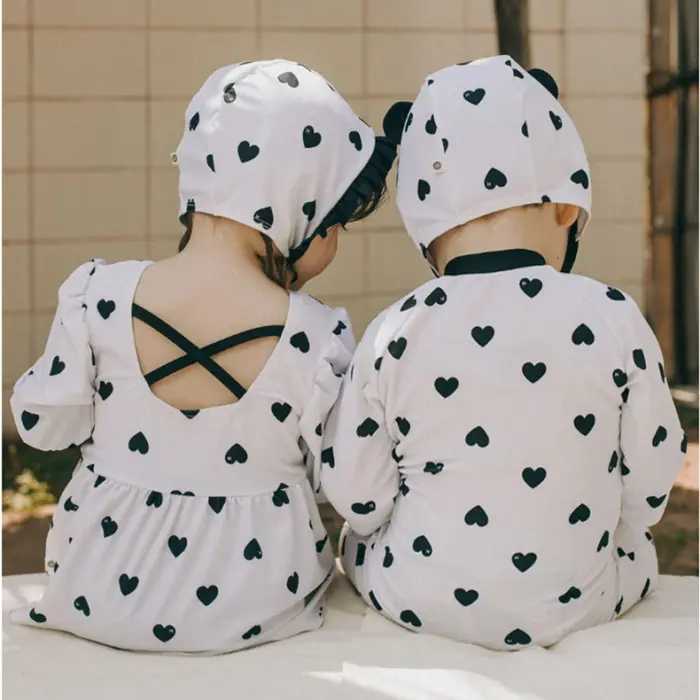 One-piece Heart Swimsuit For Kids - Image 3