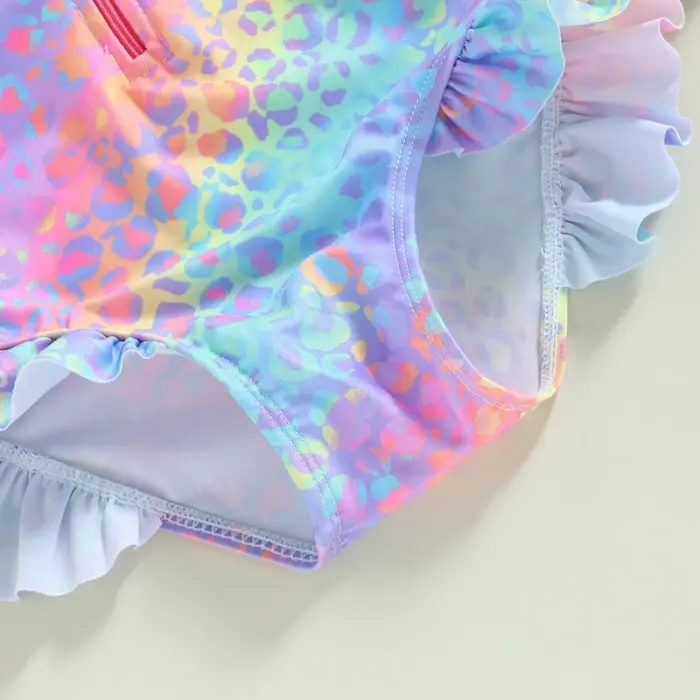 Leopard Long Sleeve Swimwear For Kids - Image 4