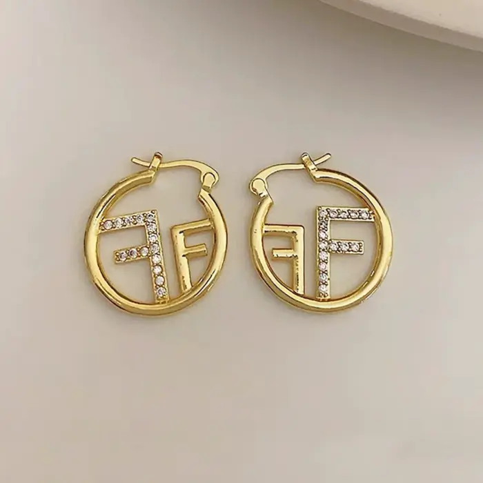 Luxury Letter F Earrings For Women - Image 4