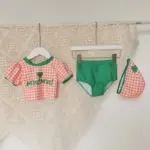 Cute Plaid Two-Piece Beachwear For Girls - Image 2