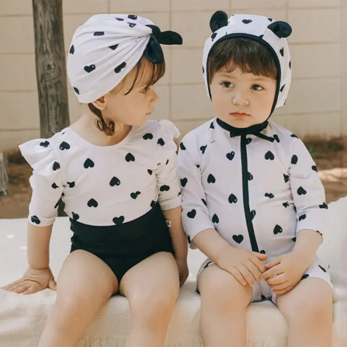 One-piece Heart Swimsuit For Kids - Image 1