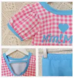 Cute Plaid Two-Piece Beachwear For Girls - Image 4
