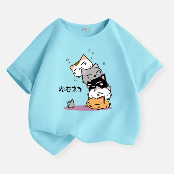Kawaii Cats T-Shirts For Kids - Image 1
