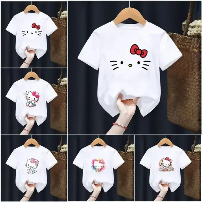 Casual Hello Kitty T-Shirts For Girls - Image 2
