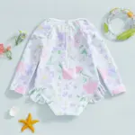 Flower Rash Guard Swimsuits For Kids - Image 2