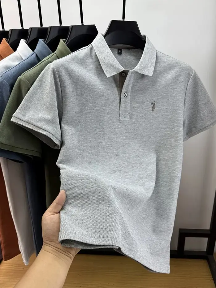 Men’s Casual Embroidered Polo T-Shirt - Image 5