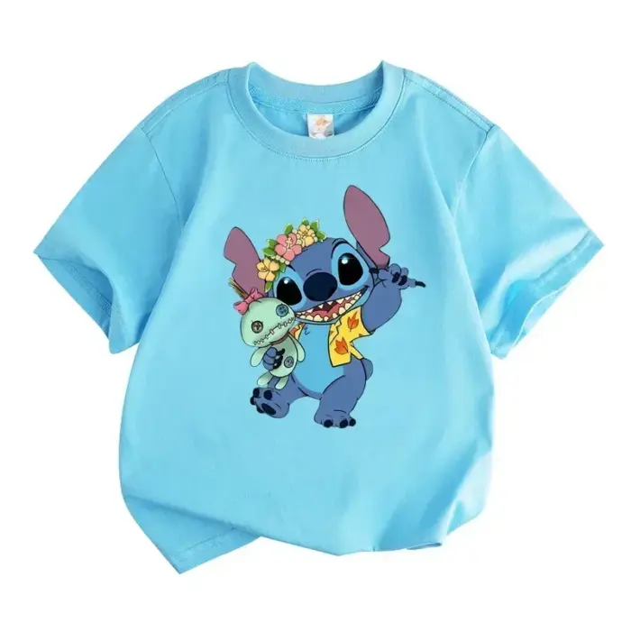 Casual Round-Neck Cartoon T-Shirts For Kids - Image 4