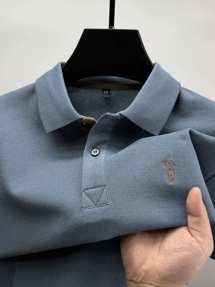 Men’s Casual Embroidered Polo T-Shirt - Image 3
