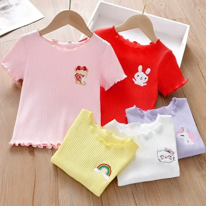 Casual Embroidered T-Shirts For Girls - Image 2