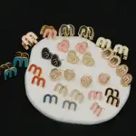 Letter M Zircon Earrings For Women - Image 4