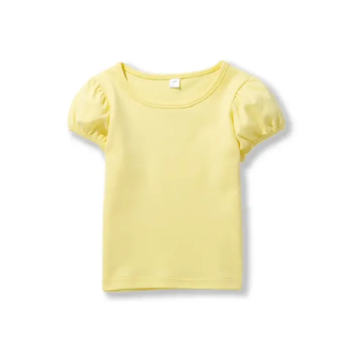 100% Cotton Puff Sleeve T-Shirts For Girls - Image 6