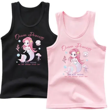 Printed O-Neck Vest For Girls