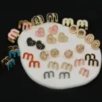 Letter M Zircon Earrings For Women - Image 2