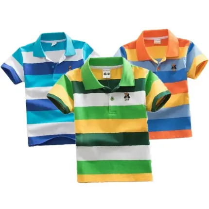 Summer Striped Polo Shirts For Kids