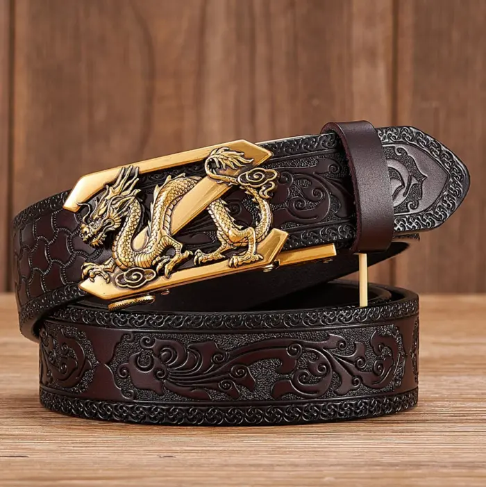 Retro Embossing Belts For Men - Image 1