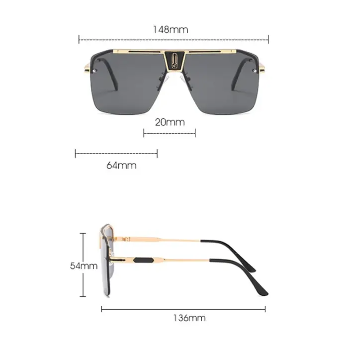 Gradient Square Sunglasses For Men - Image 6