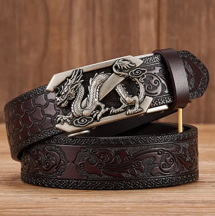 Retro Embossing Belts For Men - Image 3