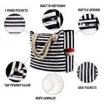 Casual Striped Canvas Bags For Women - Image 4