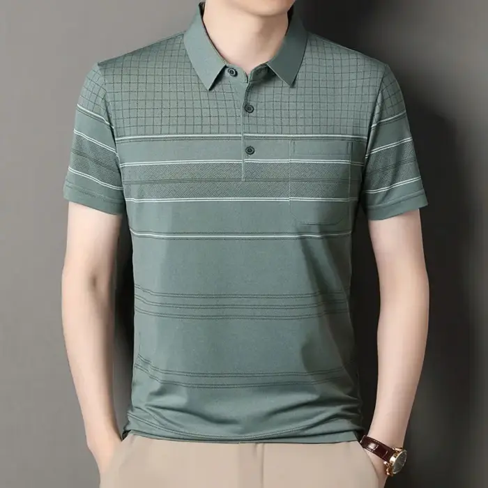Summer Ice Silk Polo Shirts For Men - Image 5
