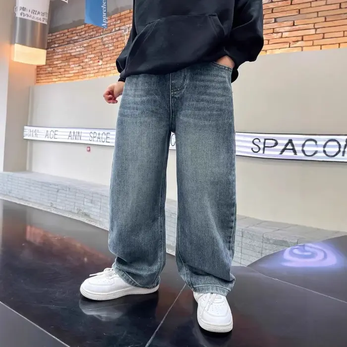 Casual Loose-Fit Denim Trousers For Boys - Image 3