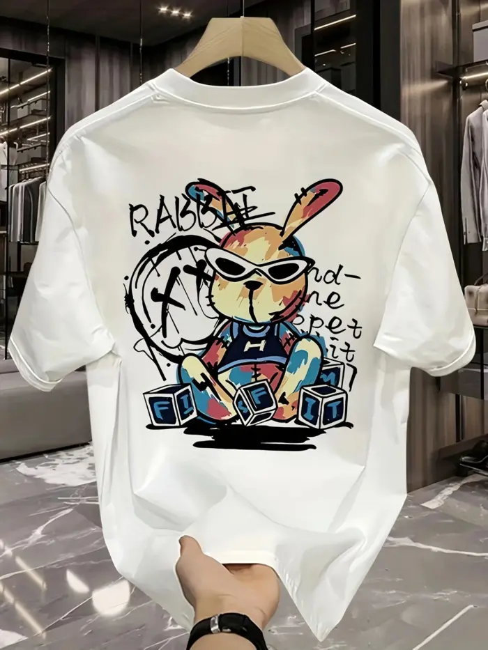 100% Pure Cotton Rabbit T-Shirts For Men - Image 2