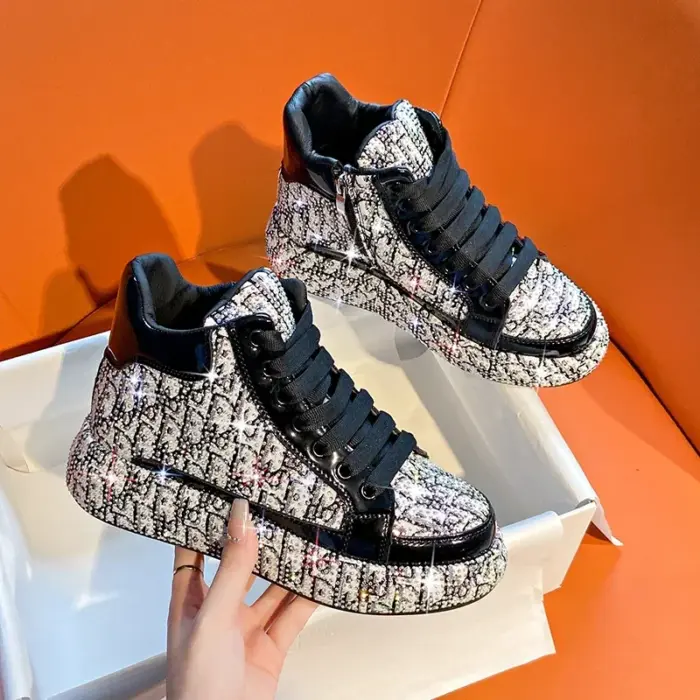 Vulcanized Lace Up Sneakers For Women - Image 1
