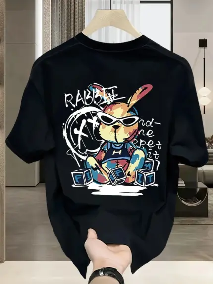 100% Pure Cotton Rabbit T-Shirts For Men