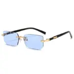 Rimless Rectangle Sunglasses For Men - Image 4