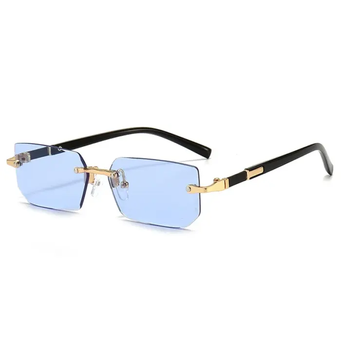 Rimless Rectangle Sunglasses For Men - Image 4