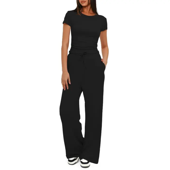 Casual Wide Leg And T-Shirt For Women - Image 3