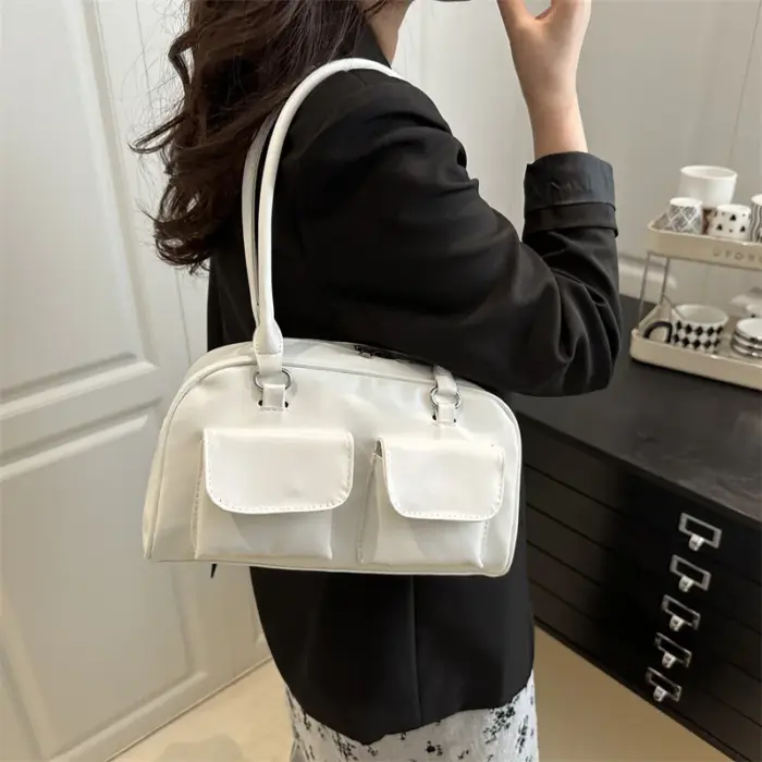 Casual Double Pocket Shoulder Bags For Women - Image 2