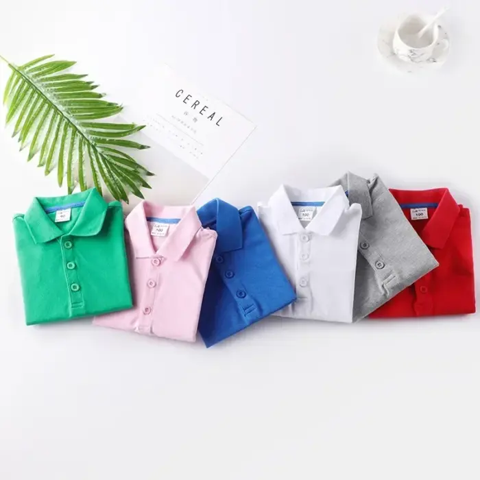 Simple Cotton Polo Shirts For Kids - Image 3