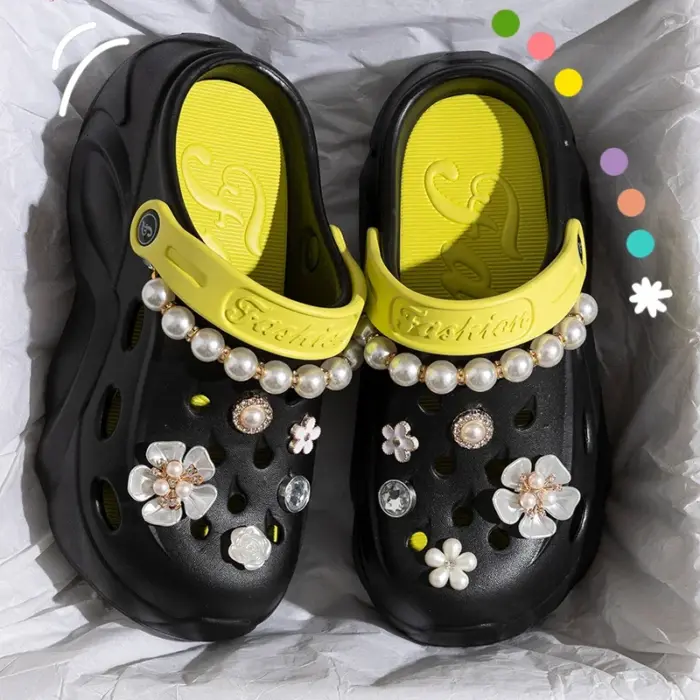 Pearl Chain Clogs For Women - Image 2