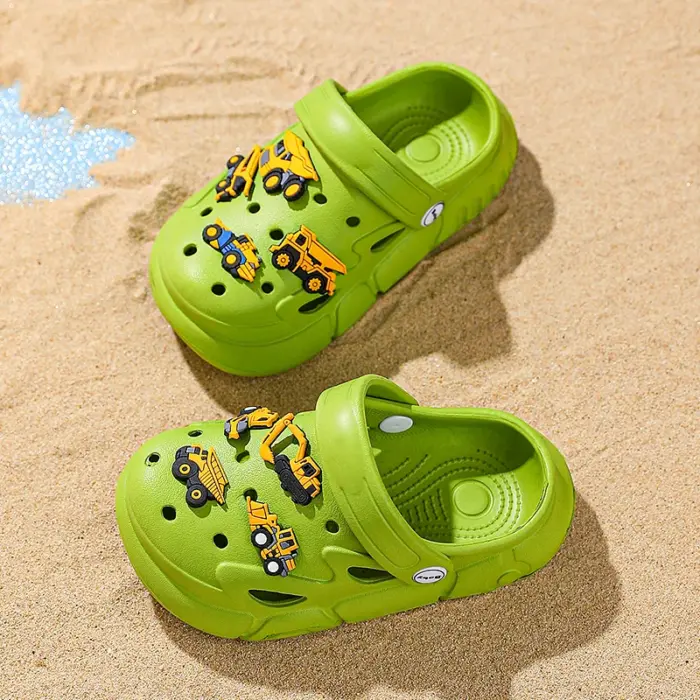 Cartoon Excavator Clogs For Boys - Image 1