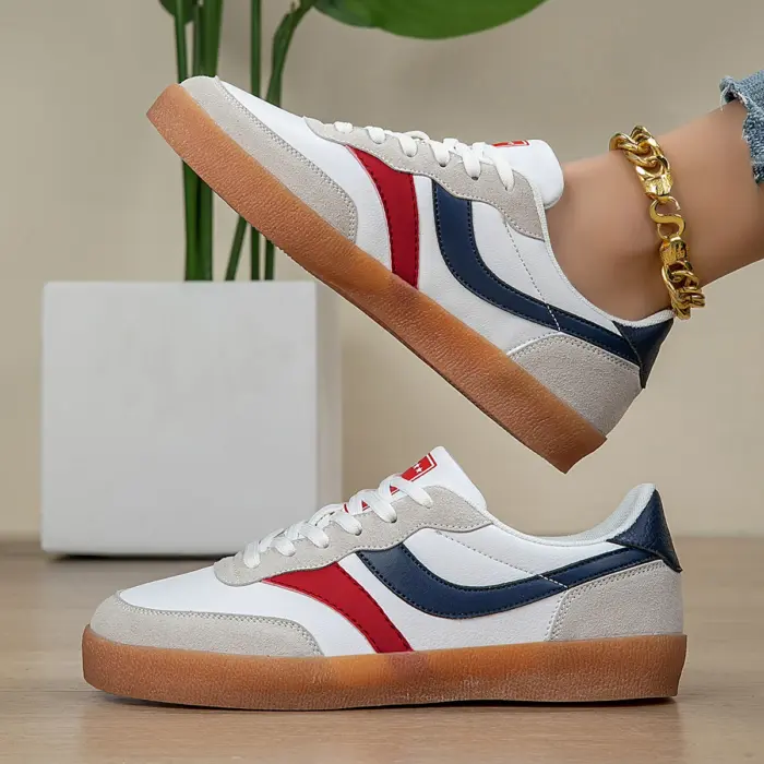 Casual PU Leather Sneakers For Women - Image 3
