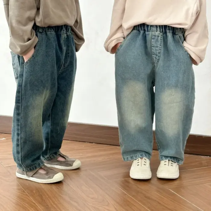 Korean Style Denim Trousers For Boys - Image 1