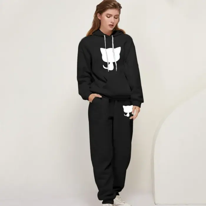 Cat Printing Tracksuits For Women - Image 2