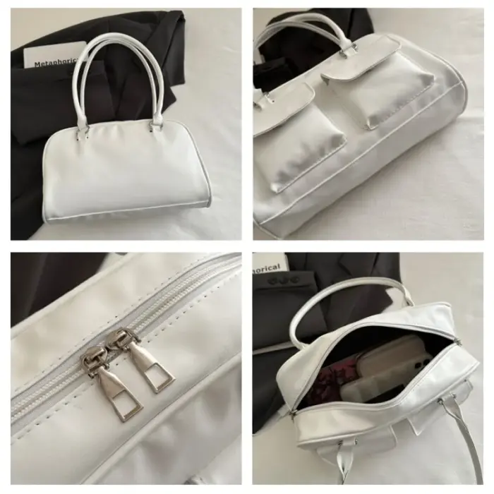 Casual Double Pocket Shoulder Bags For Women - Image 4