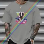 Casual Rabbit Printing T-Shirt For Men - Image 4
