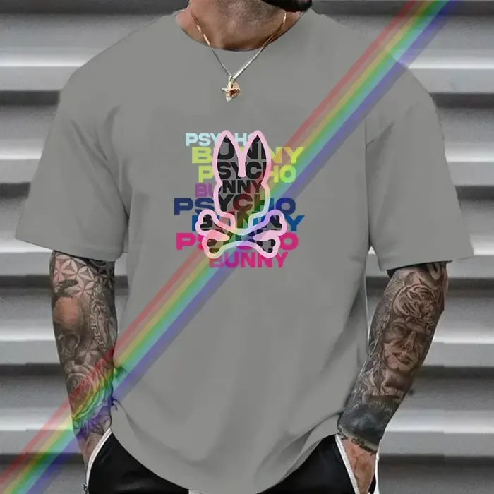 Casual Rabbit Printing T-Shirt For Men - Image 4