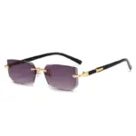 Rimless Rectangle Sunglasses For Men - Image 3