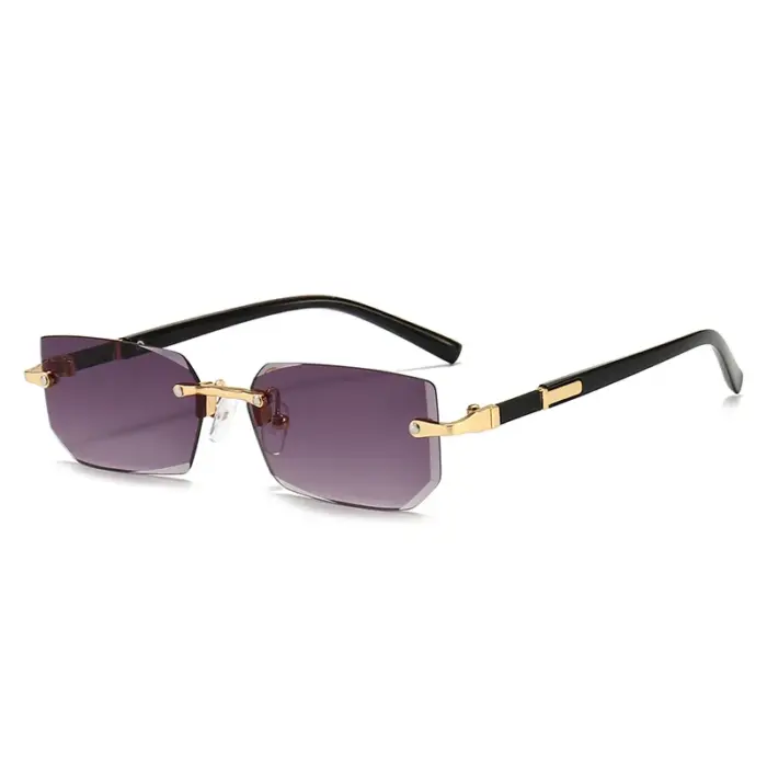Rimless Rectangle Sunglasses For Men - Image 3