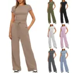 Casual Wide Leg And T-Shirt For Women