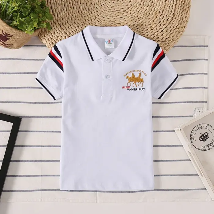 Casual Embroidered Polo Shirts For Boys - Image 1