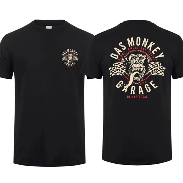 Cotton Gas Monkeys Garage T-Shirts For Men - Image 6
